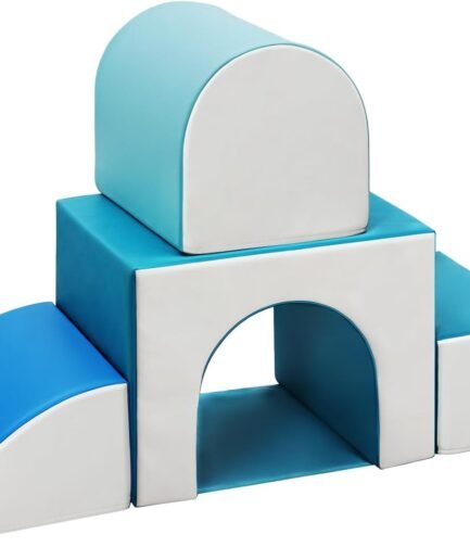 Foam Climbing Blocks for Toddlers: with a Tunnel - 4 PCS Foam Blocks - Kids Indoor Climbers Play Structures Play Gym Soft Climber with Slide and Stair Soft Playground Green