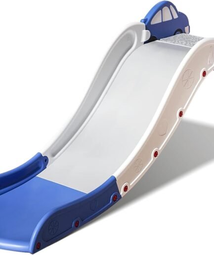 Couch Slide for Stairs Bed Kids Extended Widened Toddler Slide Plastic Indoor Toy Easy to Assemble Store Car Blue Plus