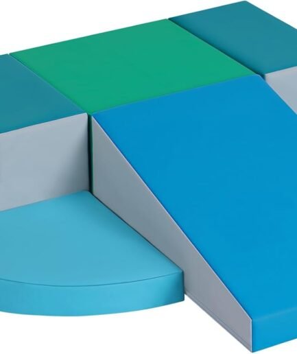 6-Piece Soft Leather Toddlers Climbing Toys, Indoor Climb and Crawl Activity Play Set, Foam Play Gym Climbing Structures for Toddlers 3, Baby Foam Blocks for Toddler