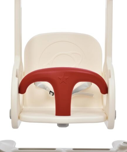 Toddler Swing Slide Set 4 in 1, Freestanding Climber Slide Playset with Basketball Hoop Indoor Outdoor Playground for Boys Girls Birthday Red