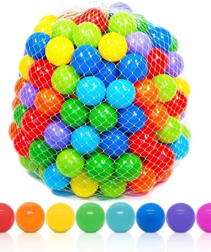 Soft Plastic Mini Ball Pit Balls 50 Count - w/ 8 Vibrant Colors - Crush Proof, No Sharp Edges, Non Toxic, Phthalate & Free for Baby Toddler Ball Pit, Play Tents & Tunnels Indoor & Outdoor