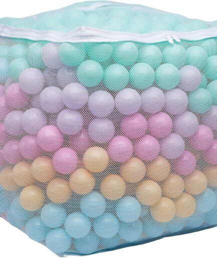 -Free Ball Pit Balls with Storage Bag, Crush-Proof Plastic for Toddlers Kids 12+ Months Play, 6 Pastel Colors, 1000 Count